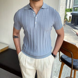 Polo de Punto Old Money — Azul Acero
