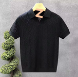 Polo de Punto Trenzado Old Money — Negro