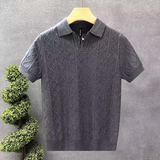 Polo de Punto Trenzado Old Money — Negro
